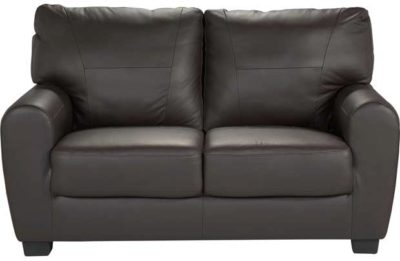 HOME Stefano Regular Leather and Leather Effect Sofa - Choc